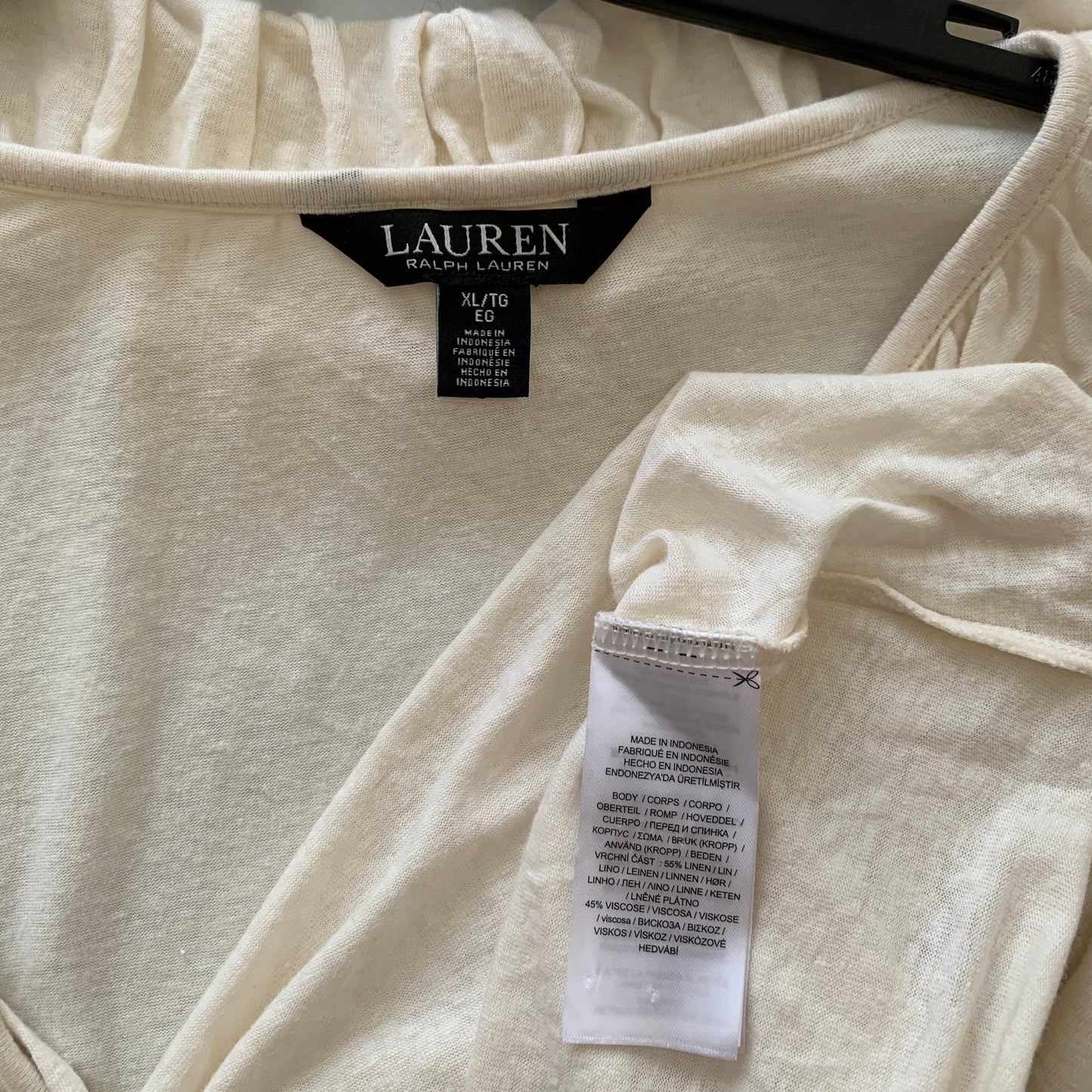 Lauren Ralph Lauren Women’s NWOT cream ruffle long sleeve shirt S & XL