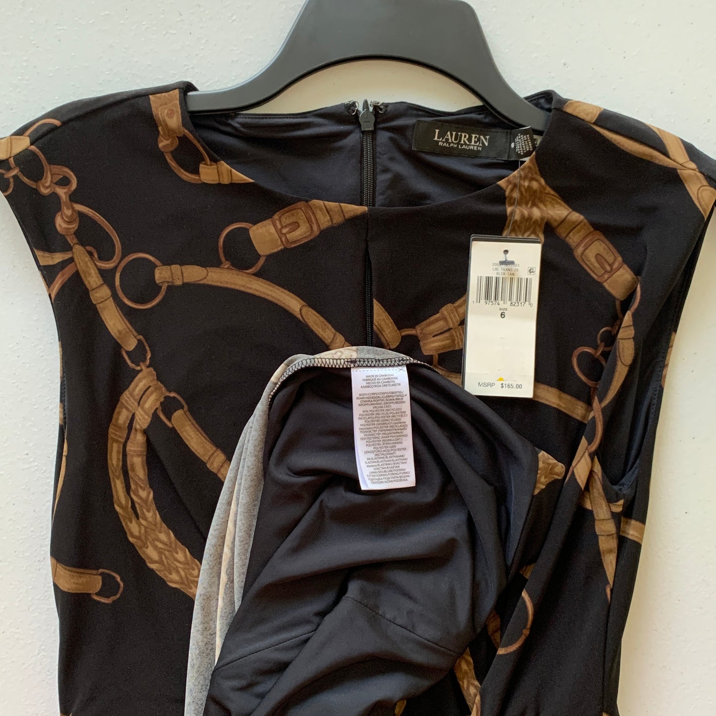 Lauren Ralph Lauren Women’s NWT sleeveless dress black & tan women’s size 6