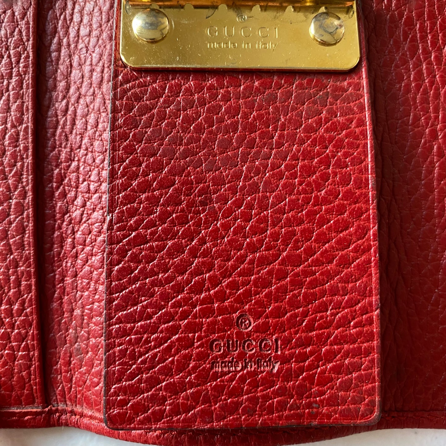 Gucci GG red leather key holder Authentic with COA