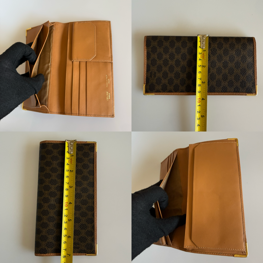 Celine macadam card holder long wallet unisex authentic with COA