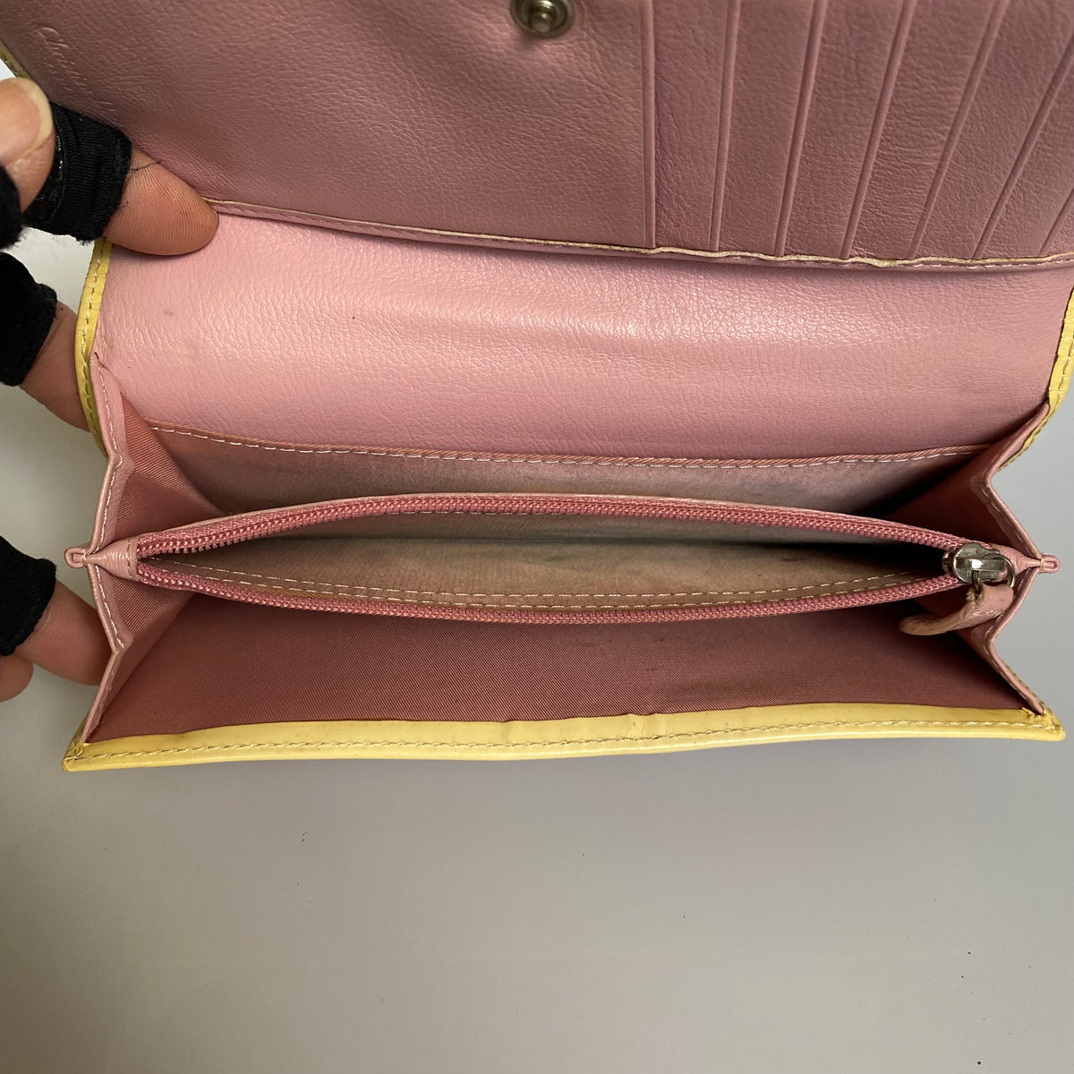 Dior pink oblique logo trotter pattern long wallet Authentic with COA 6.3x4
