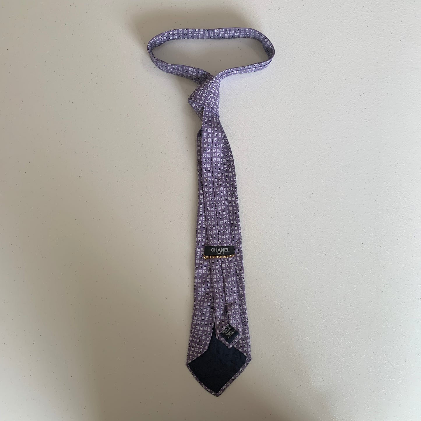 Chanel coco mark silk Neck tie authentic with COA