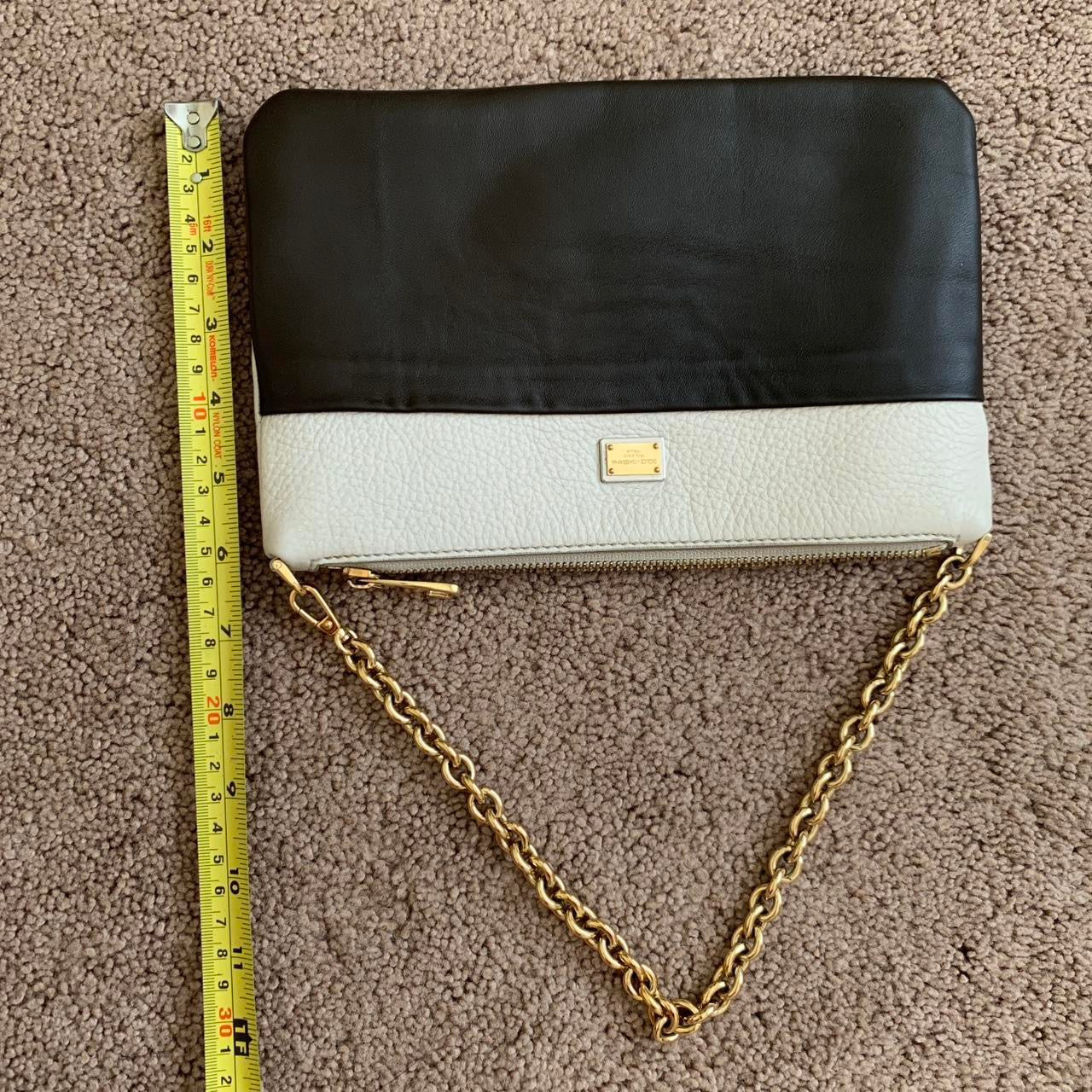 Authentic Dolce & Gabbana two color leather clutch bag
