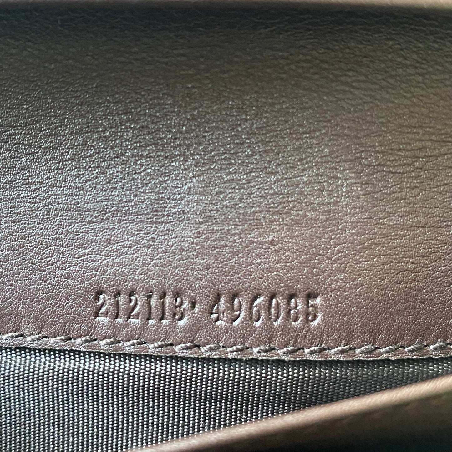 Gucci GG monogram brown leather long wallet Authentic with COA box