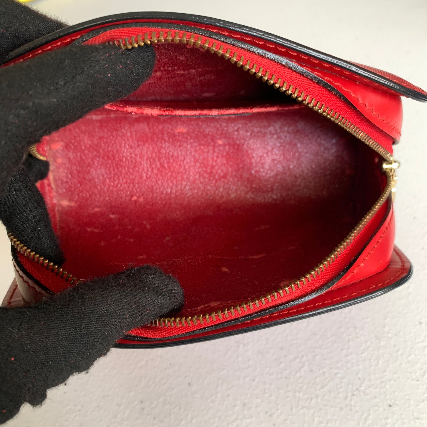Louis Vuitton red Epi leather pouch SP0310 Authentic with COA 6.7x4x2.5