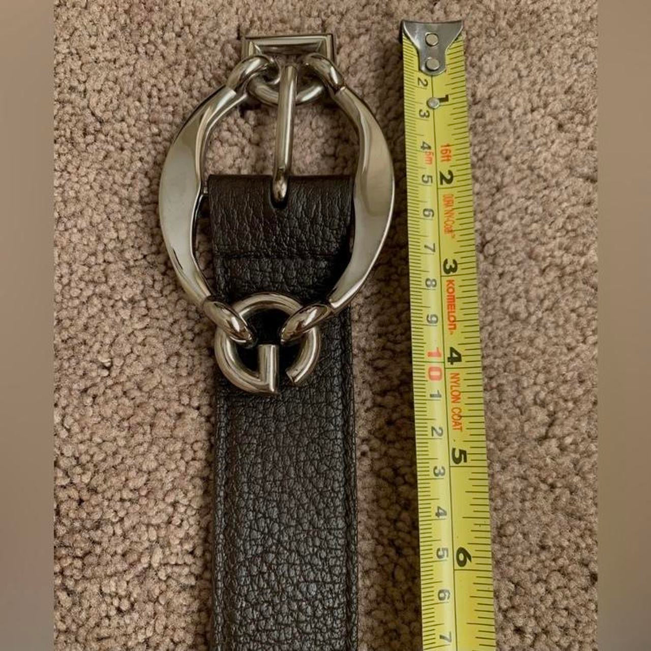 Authentic Dolce & Gabbana first line unisex vintage pre owned dark brown leather DG logo belt size 95cm/38”