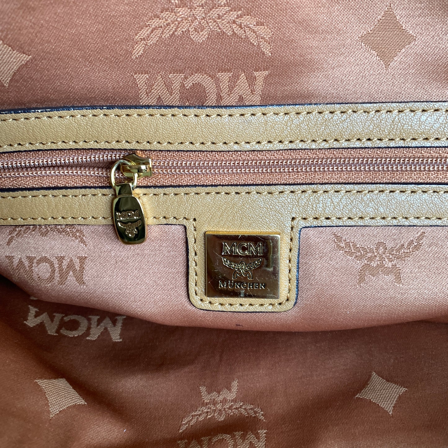 MCM cognac visetos shoulder bag Authentic with COA