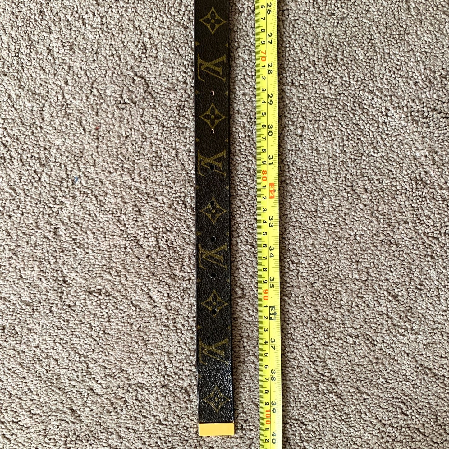 Authentic Louis Vuitton unisex monogram belt size 36 inch 90 cm