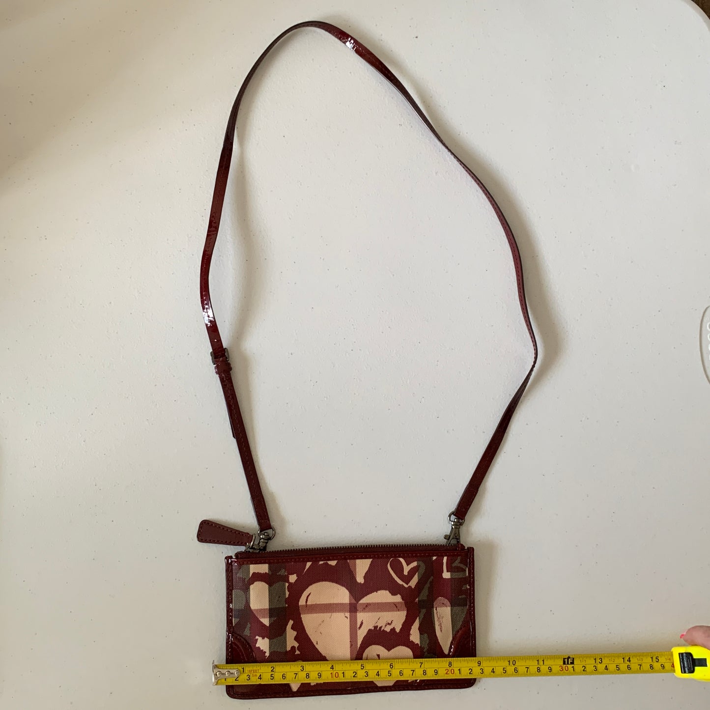Burberry heart nova check crossbody clutch bag authentic with COA and removable strap