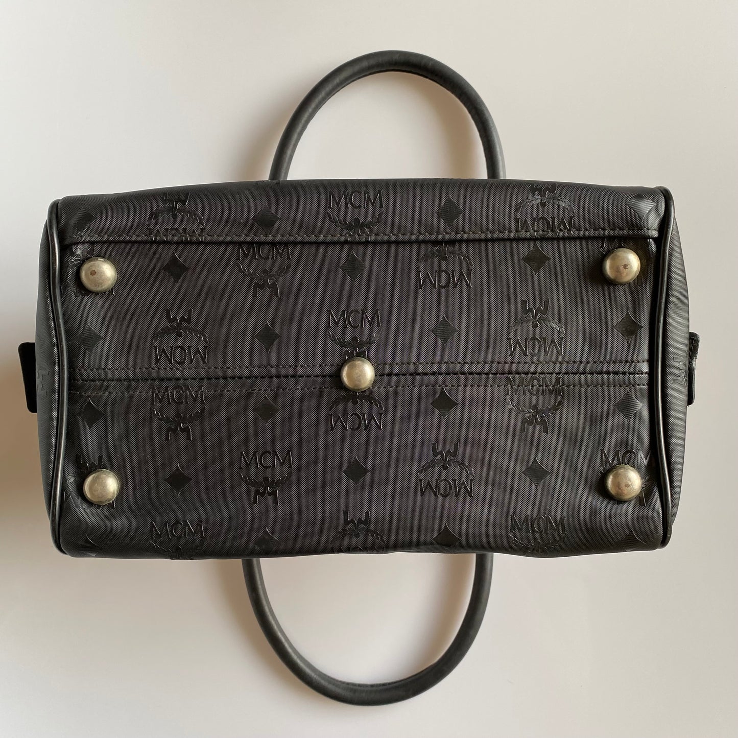 MCM black visetos Boston handbag authentic with coa 10.5x7x6.8
