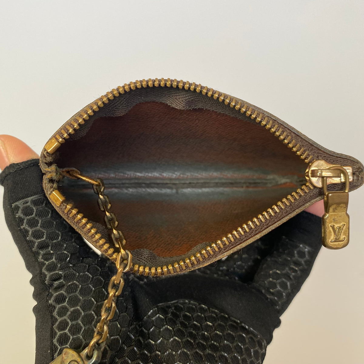 Louis Vuitton monogram key coin card pouch CT1901 pochette cles Authentic with COA4.5x2.6