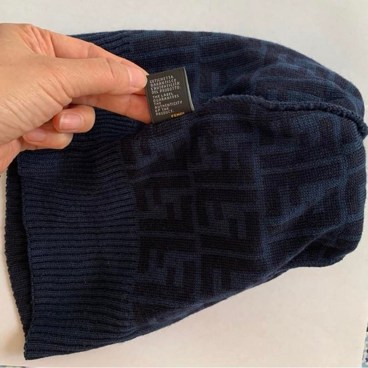Authentic Fendi monogram unisex wool beanie hat