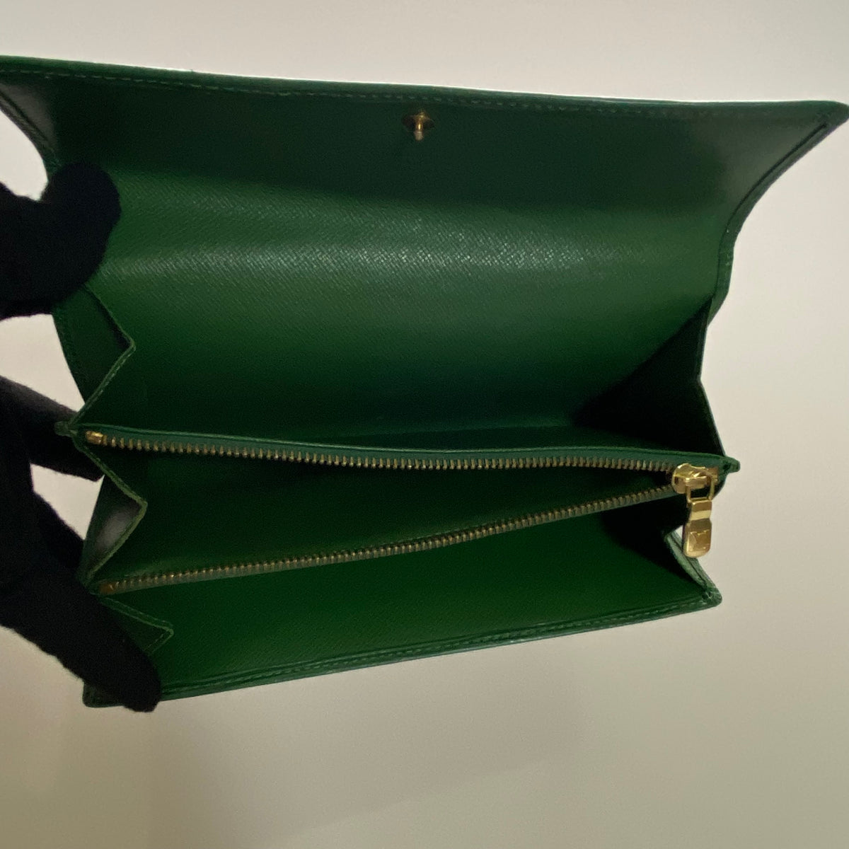 Louis Vuitton green Epi leather long wallet CA0996 Authentic with COA 7.4x4.2