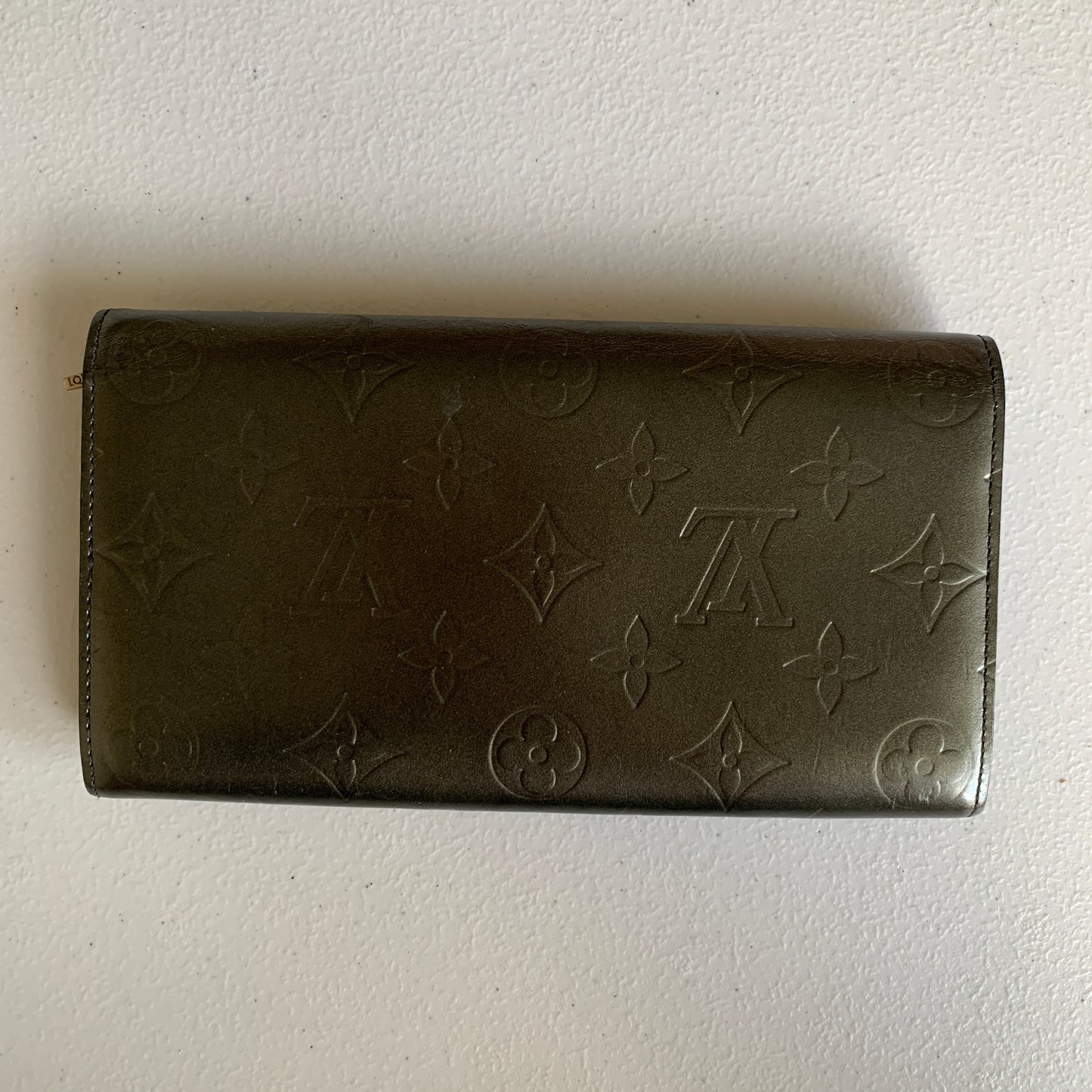 Louis Vuitton monogram matt gray long wallet TH0054 authentic with COA