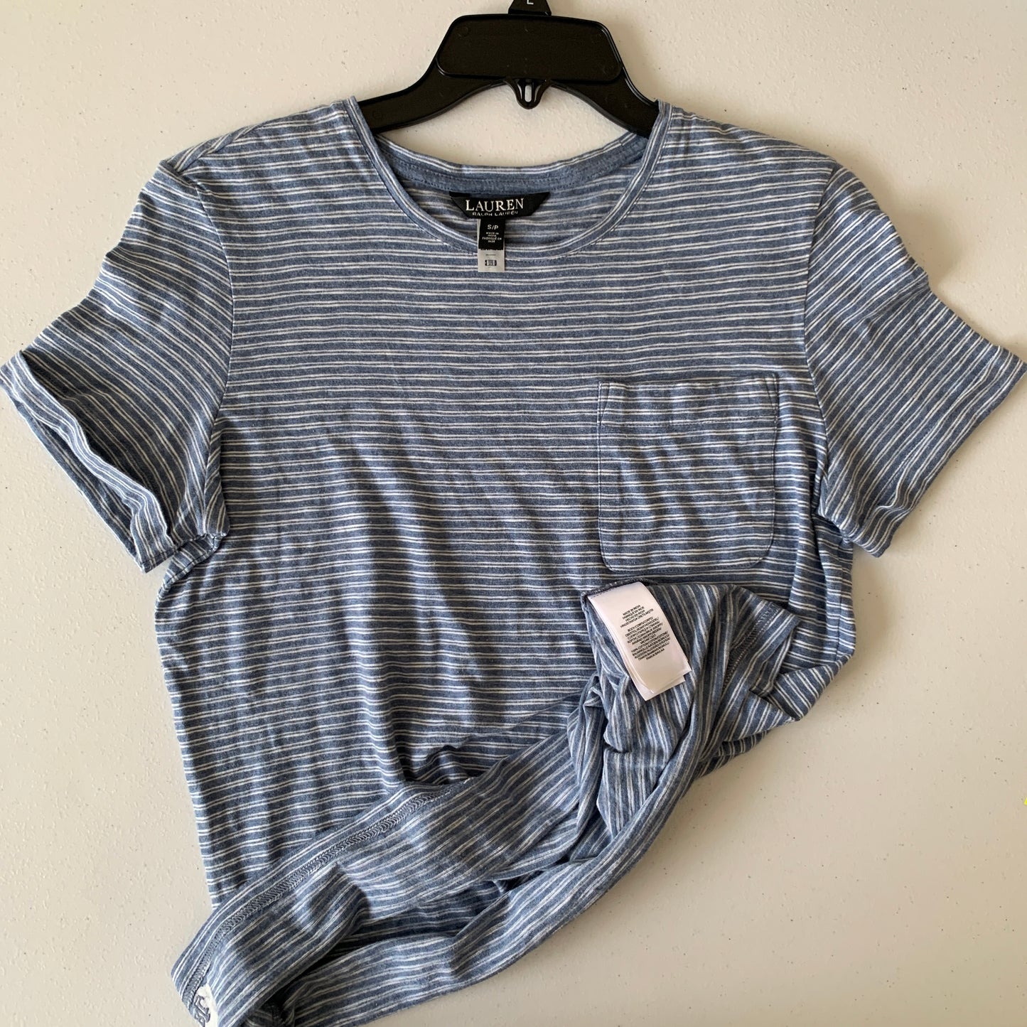 Lauren Ralph Lauren women’s NWOT blue white stripe t shirt size small