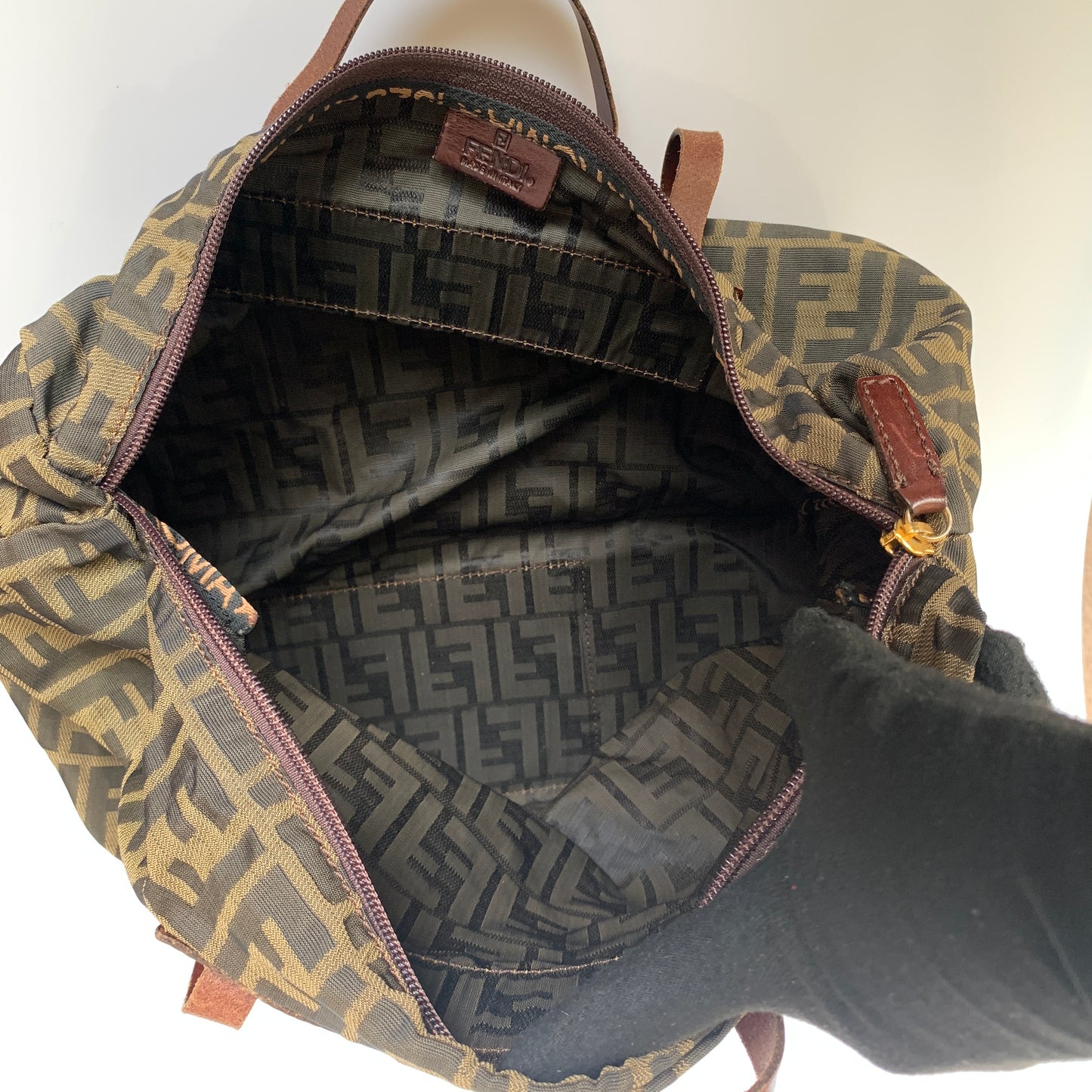 Fendi foldable zucca monogram tote travel bag Authentic with COA 14.5x15.5x5