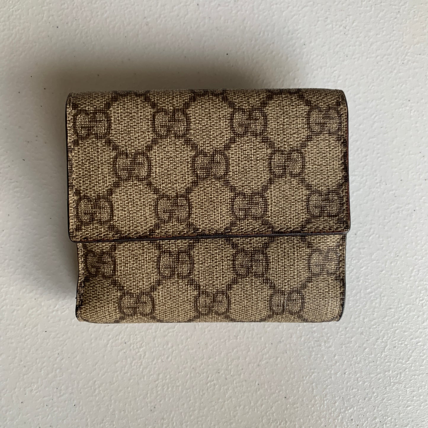 Gucci monogram trifold compact wallet authentic with COA
