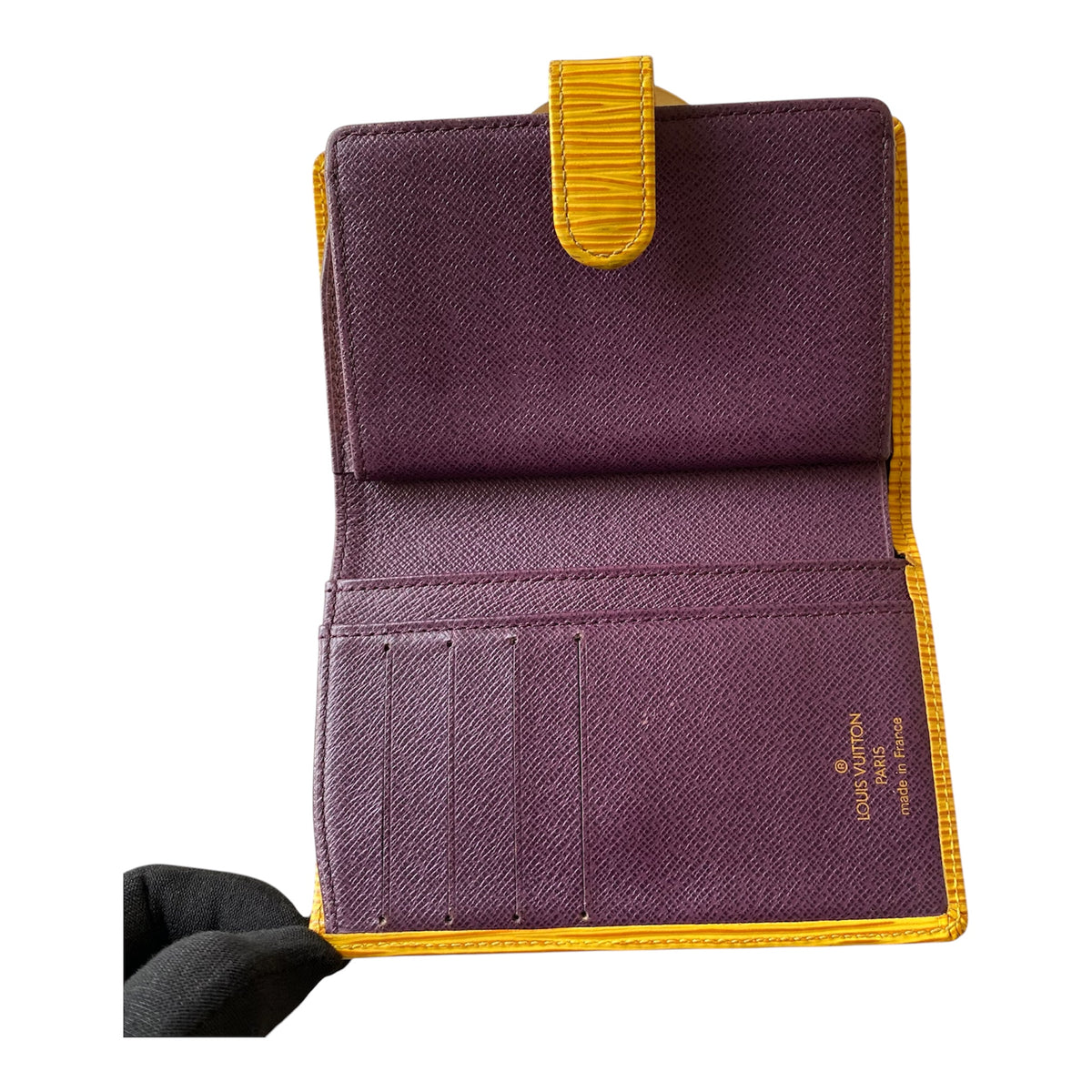 Louis Vuitton yellow Epi leather wallet MI0051 Authentic with COA 5.3x3.5x0.7