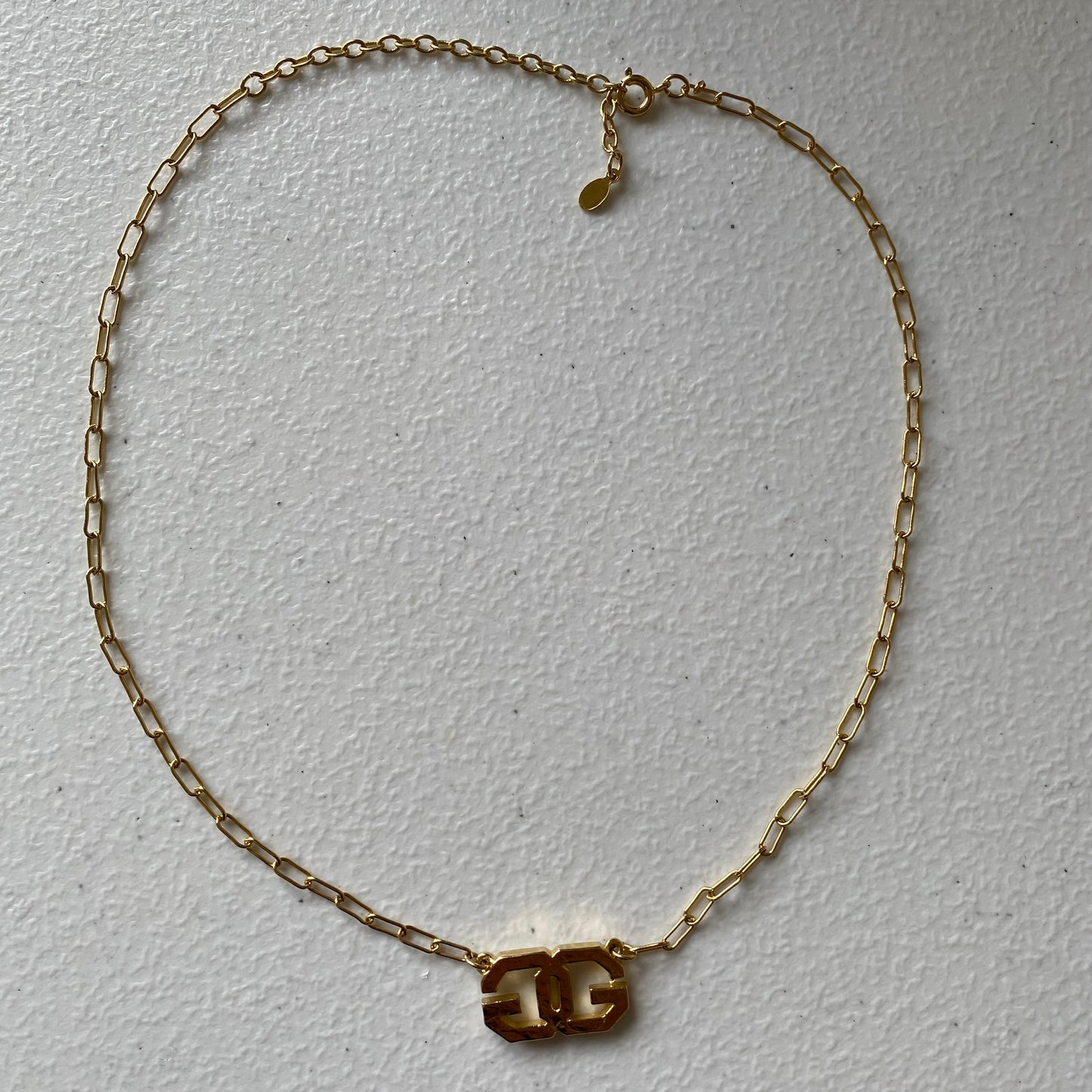 Givenchy logo pendant gold plated necklace Authentic with coa