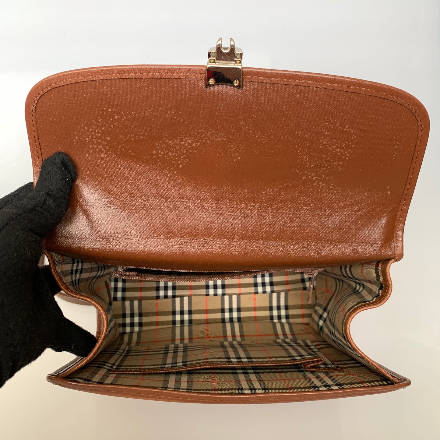 Burberry vintage brown leather 2 way crossbody bag Authentic with COA 9x7.7x2.7