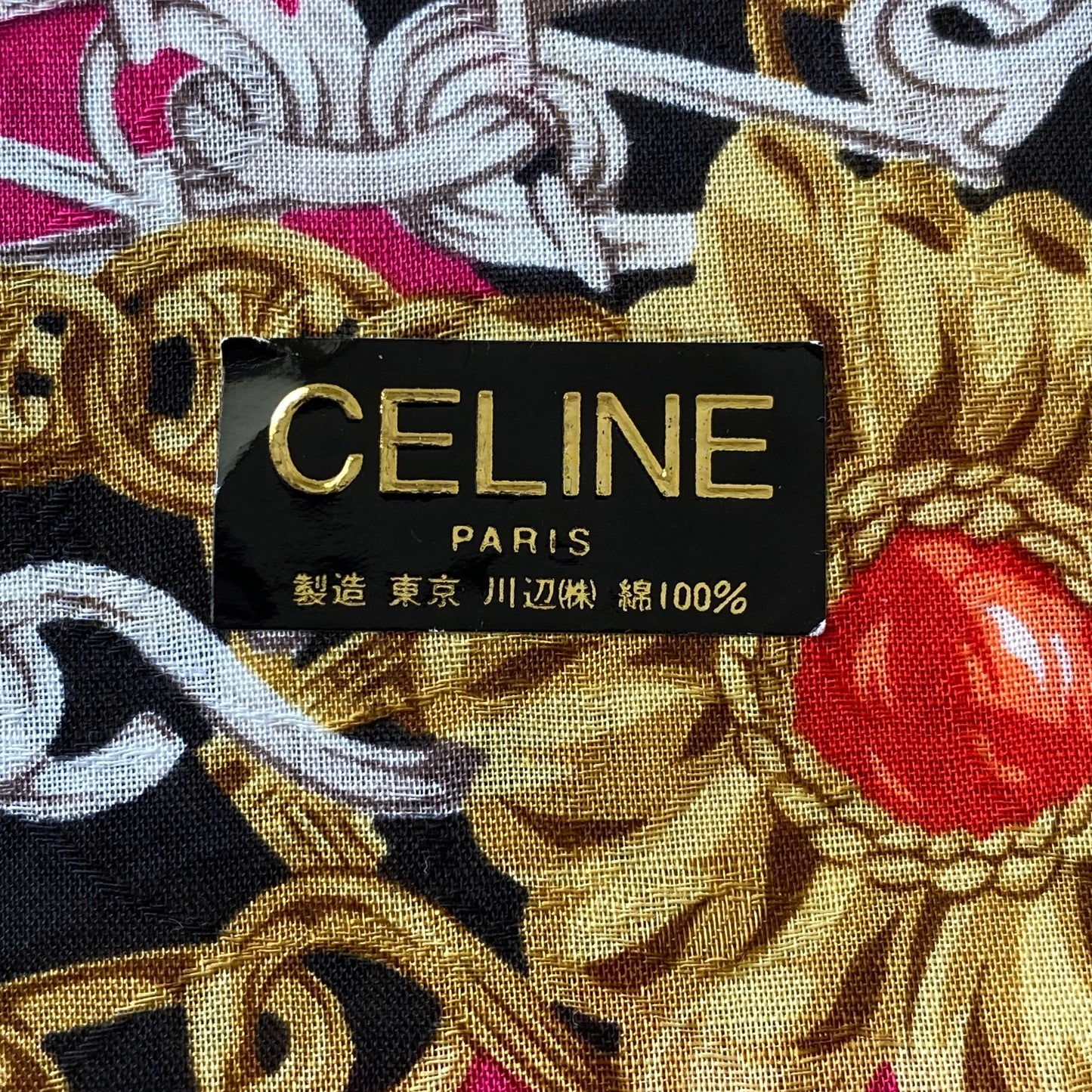 Celine cotton NWT squared scarf Authentic with coa 20 inch