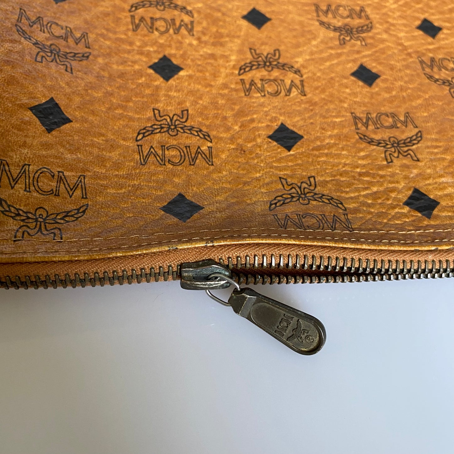 MCM cognac laptop bag Authentic with COA