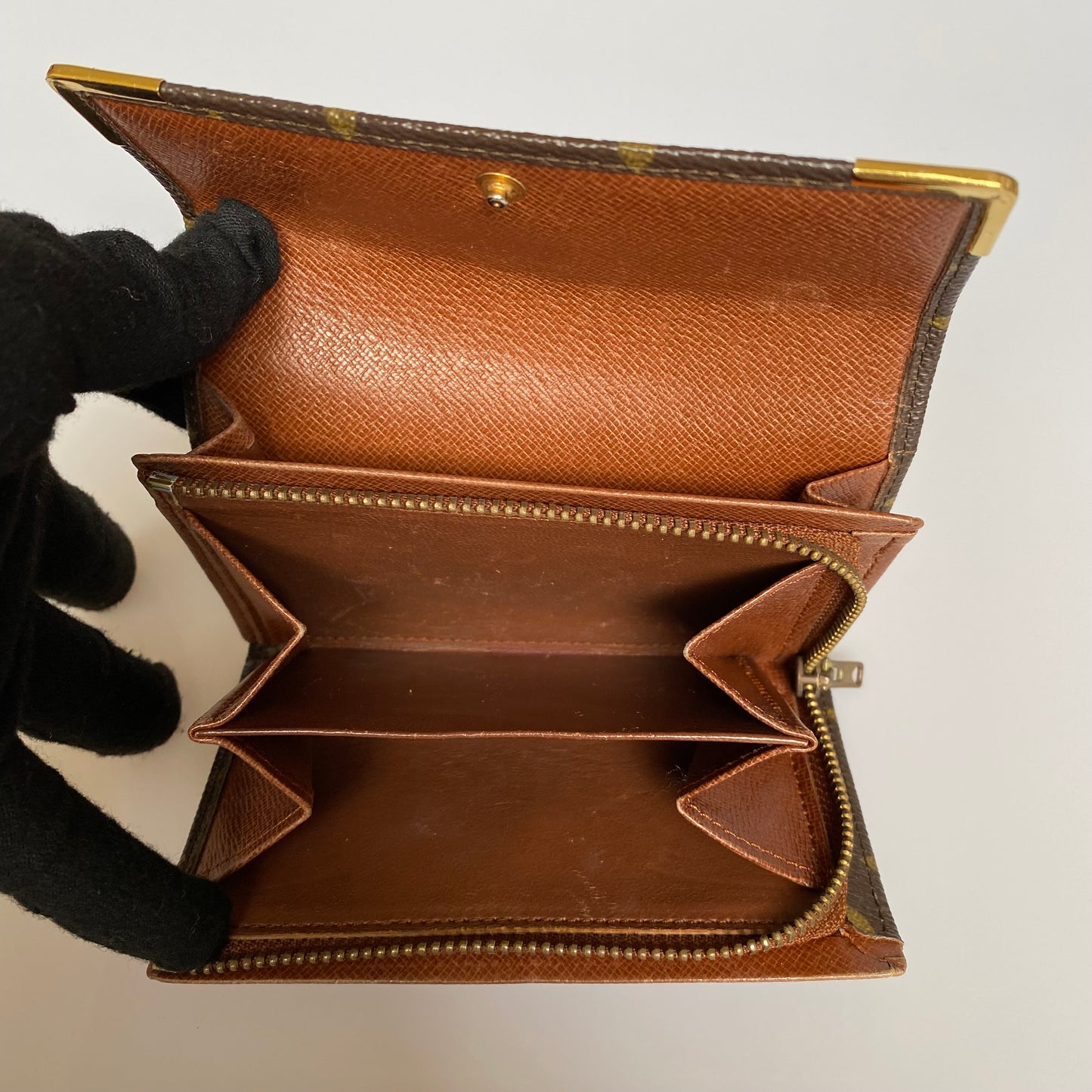 Louis Vuitton monogram compact wallet 874RA Authentic with COA 5.1x3.3