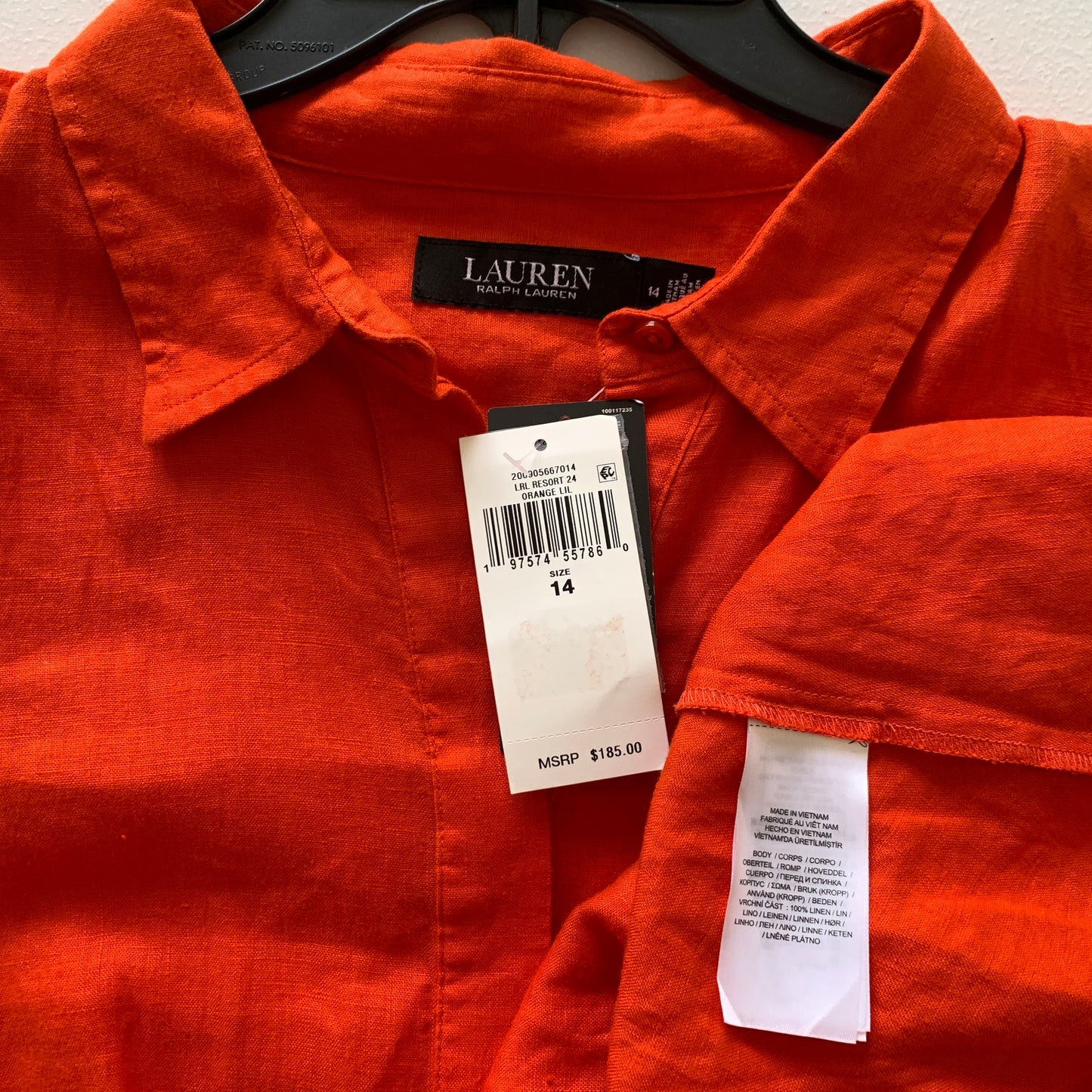Lauren Ralph Lauren womens NWT Orange linen Dress size 14