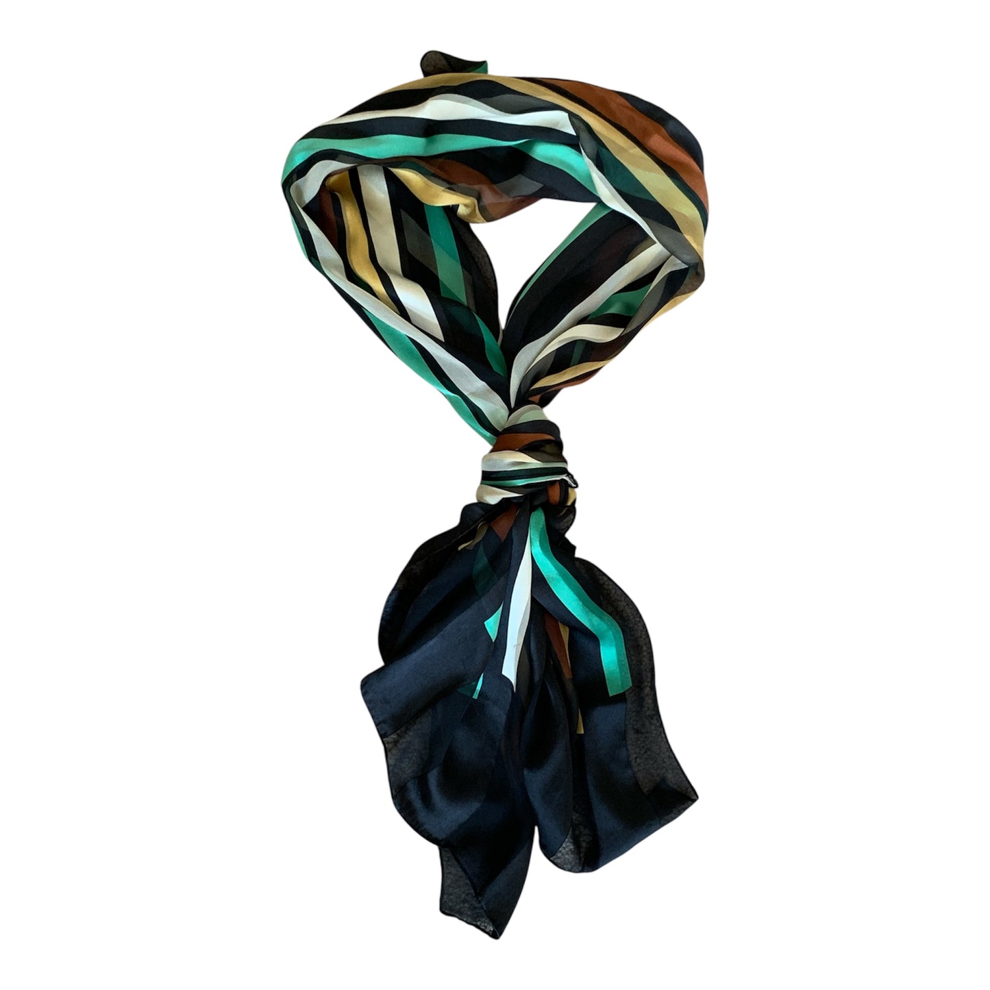 Yves Saint Laurent YSL logo long silk scarf authentic with COA 66x 21.5