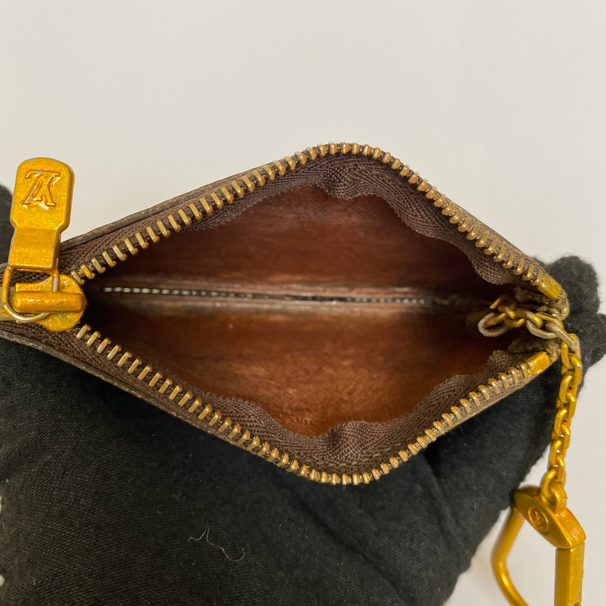 Louis Vuitton monogram coin key pouch 910ET Authentic with COA 4.4x2.5
