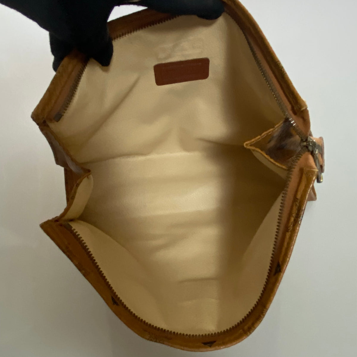 MCM cognac toiletry clutch bag Authentic with COA 11.2x8x3.1