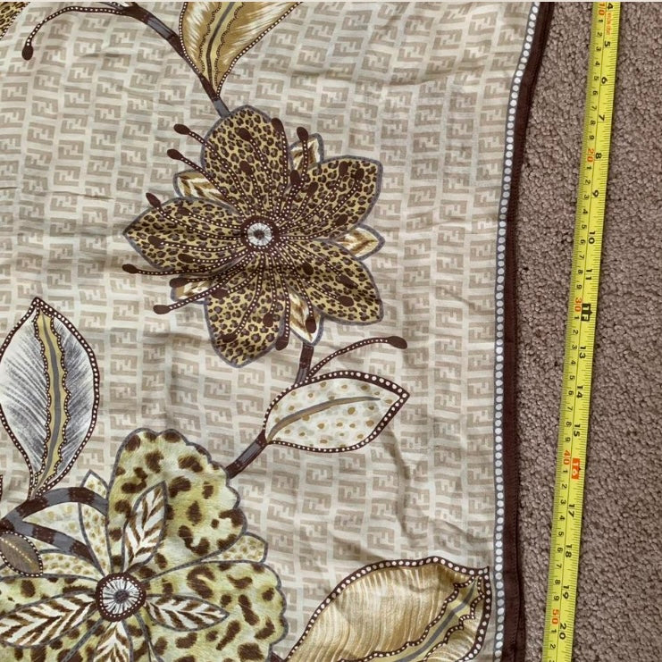 Authentic Fendi FF monogram women’s silk scarf long and large