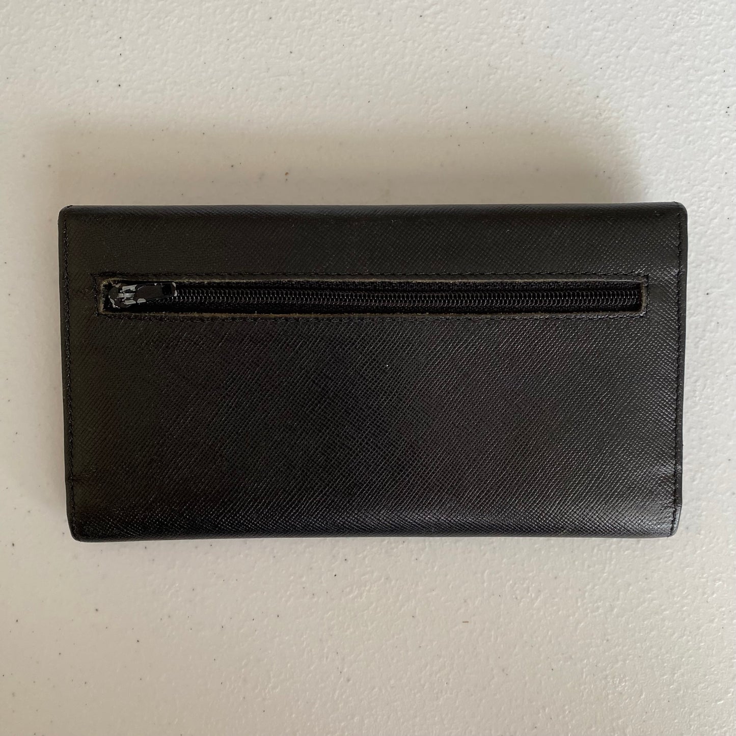 Prada black saffiano leather long wallet authentic with coa