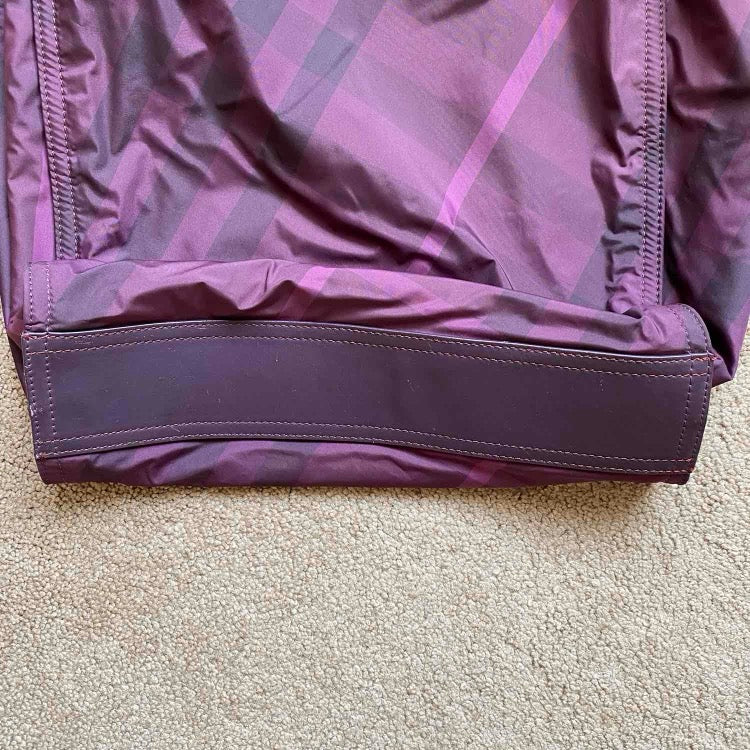 Burberry purple nuova check tote bag authentic with COA 18x15.5x4.5
