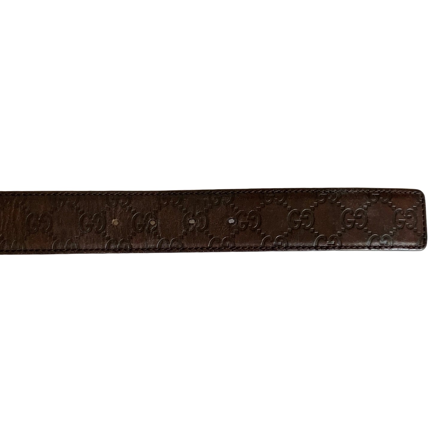 Gucci brown monogram signature Leather Belt authentic with COA size 85 cm 34 inch