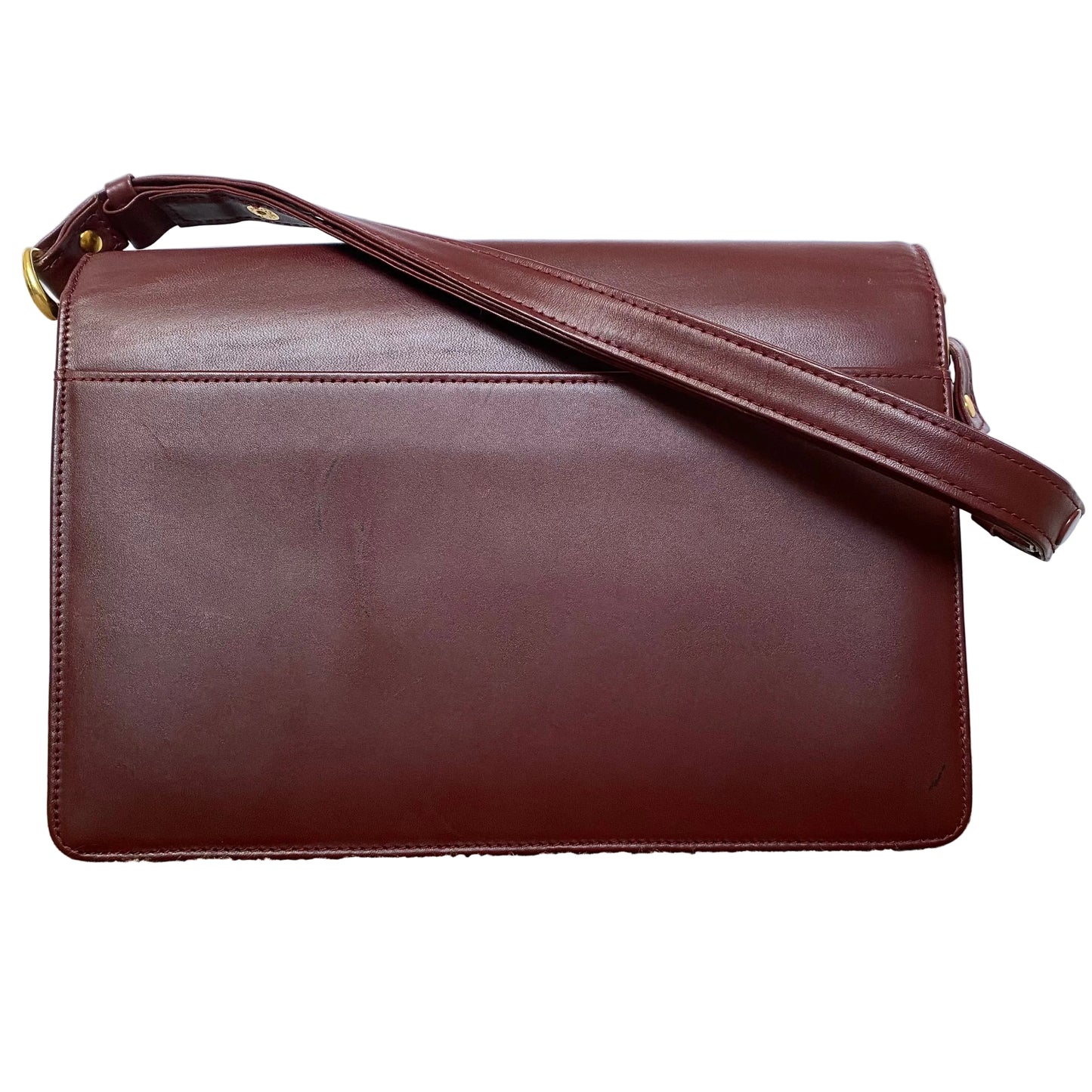 Cartier burgundy leather adjustable shoulder handbag Authentic with coa