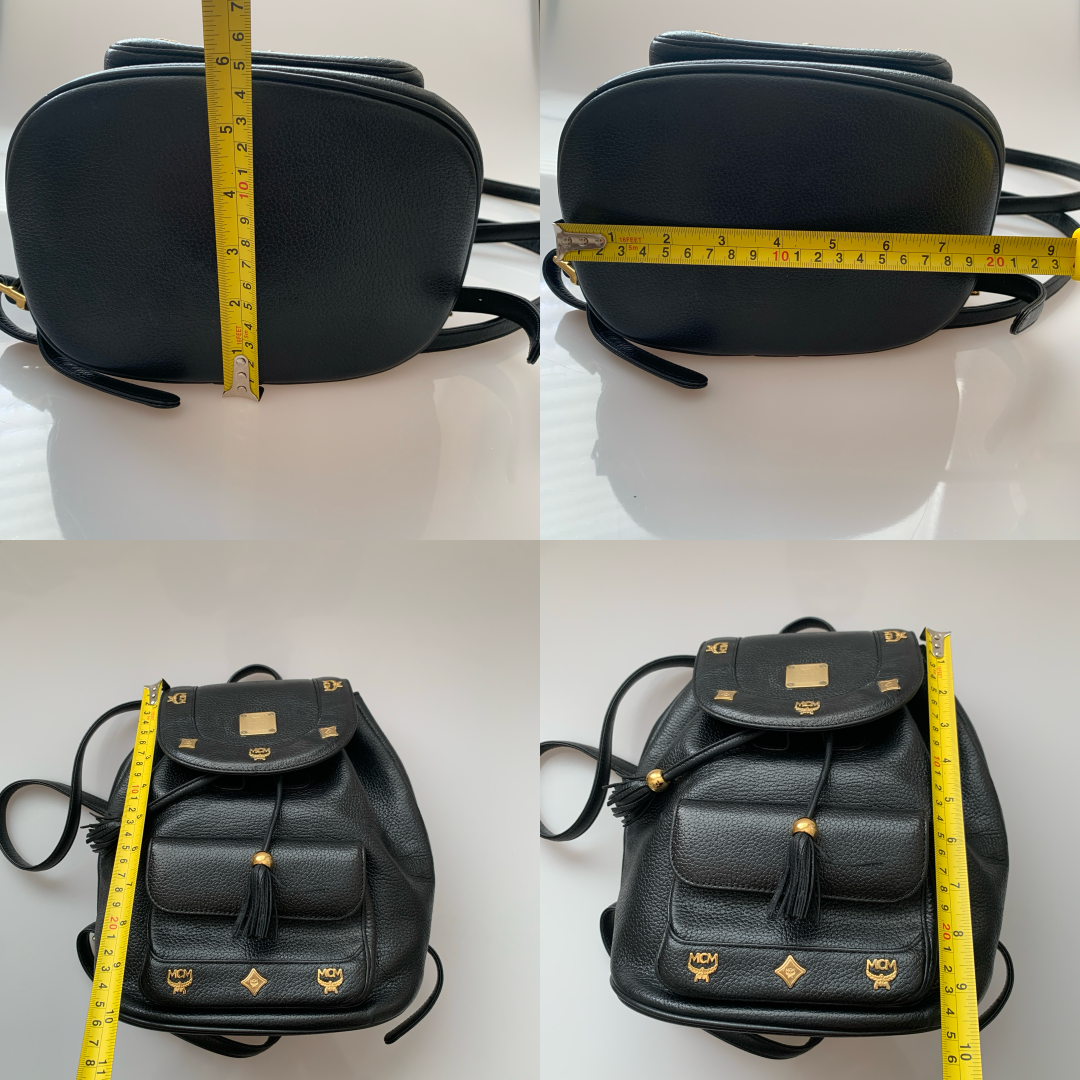 MCM black leather backpack authentic with COA