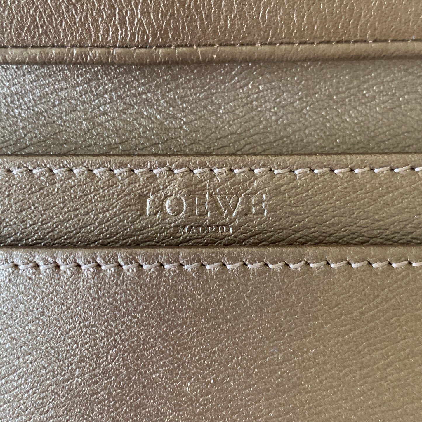 Loewe anagram gold leather card holder wallet Authentic with COA