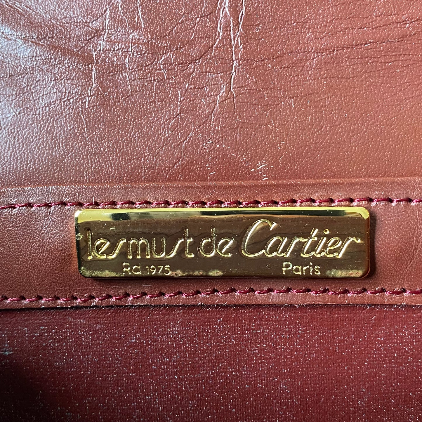 Cartier vintage leather shoulderbag Authentic with COA