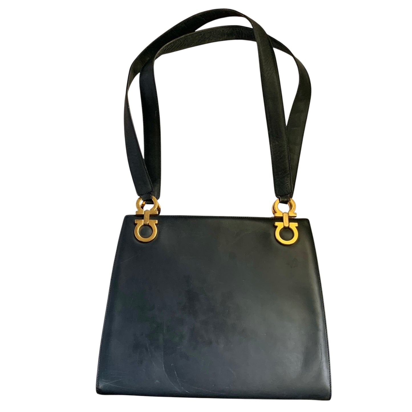 Salvatore Ferragamo gancini logo leather shoulder bag authentic with COA