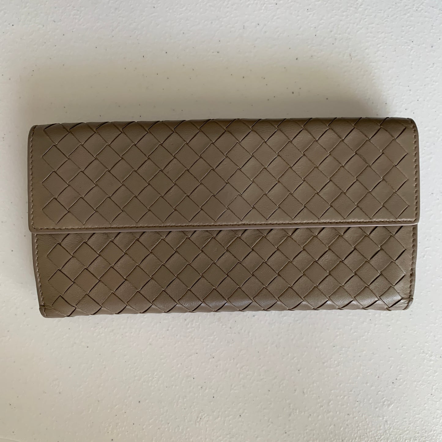 Bottega Veneta intrecciata gray leather long wallet authentic with COA box 7.5x4