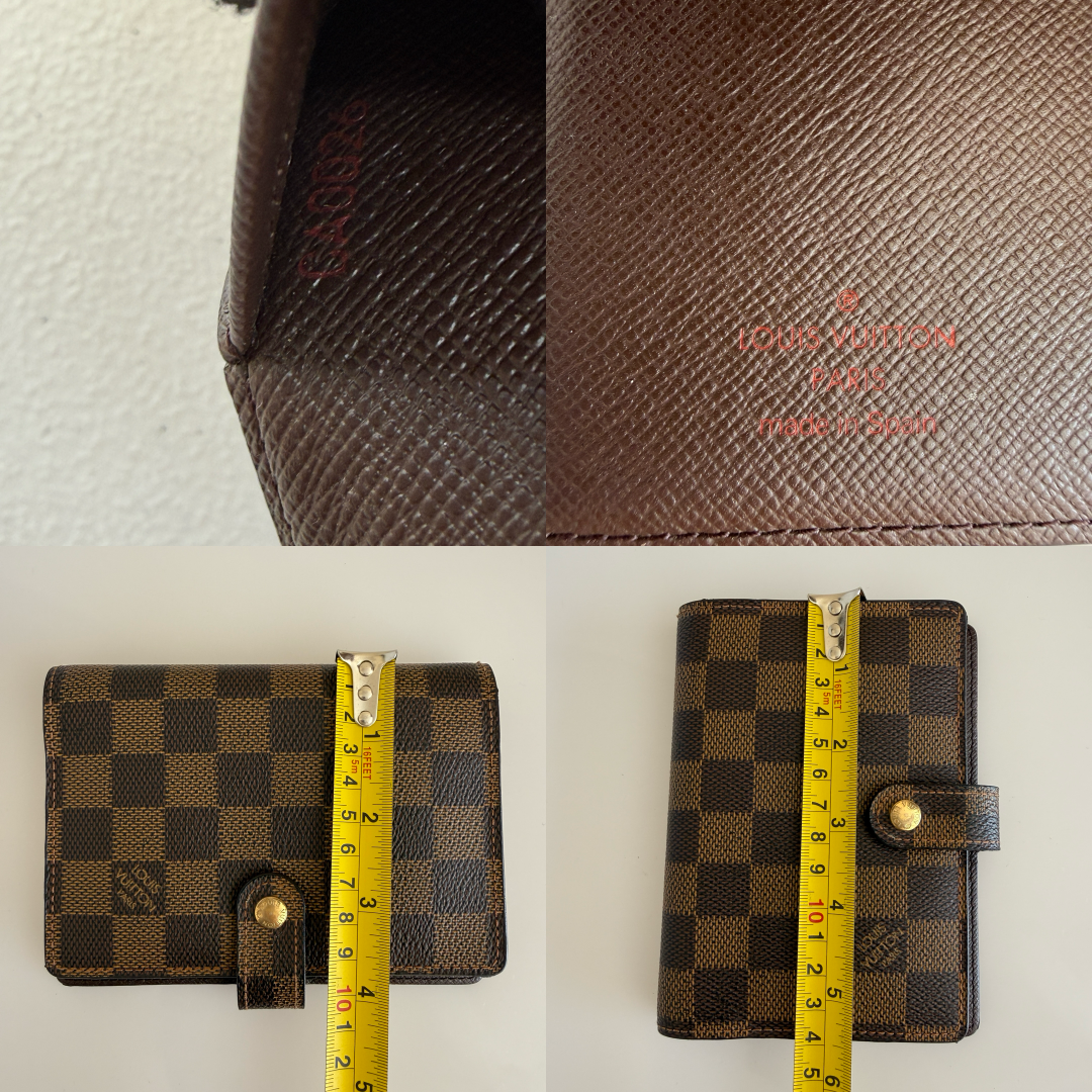 Louis Vuitton damier brown agenda organizer planner authentic with COA unisex PM CA0026