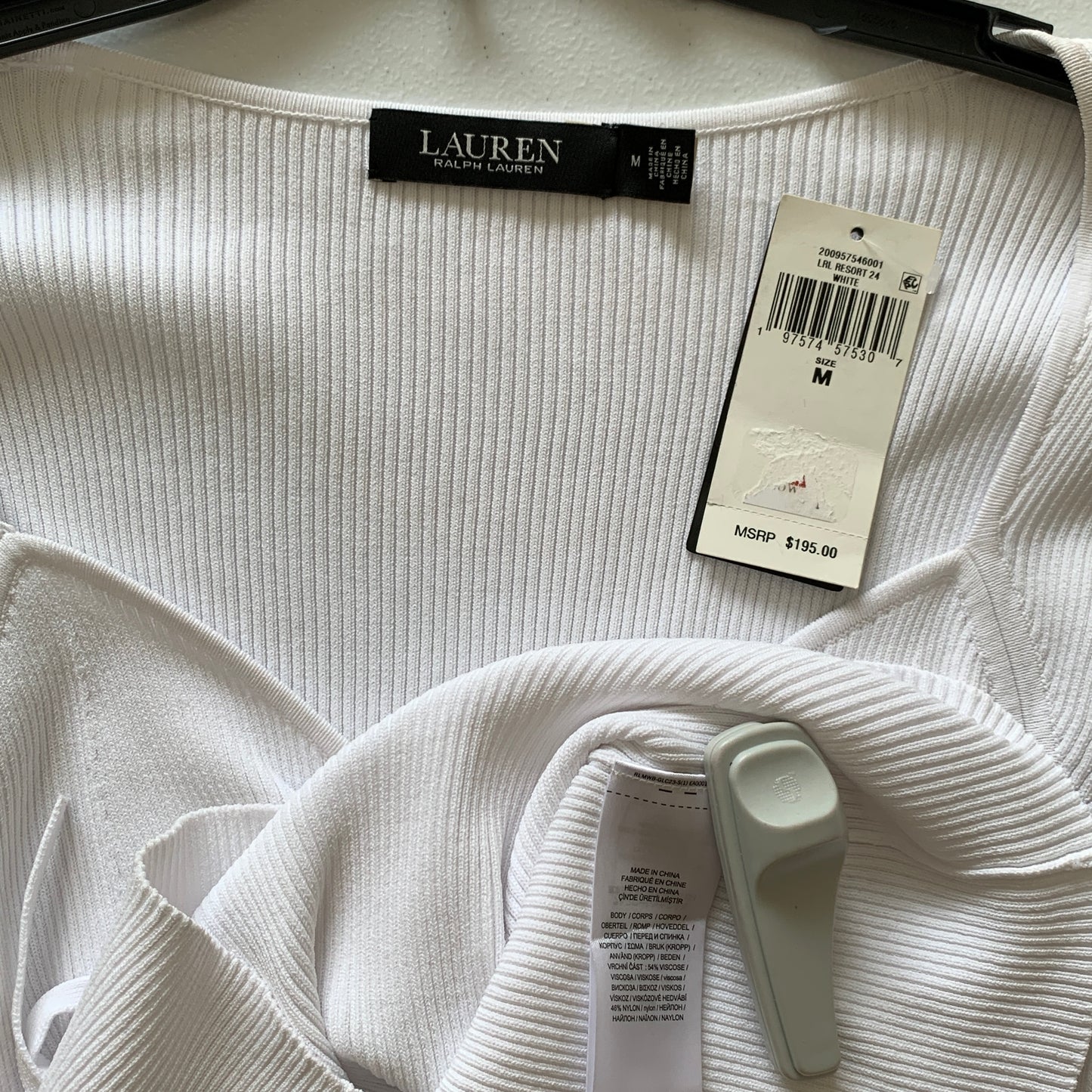 Lauren Ralph Lauren Women’s NWT white long sleeve size M tie front shirt