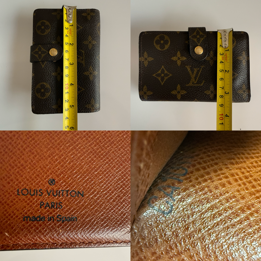 Louis Vuitton monogram compact wallet authentic with COA and kiss lock CA1011