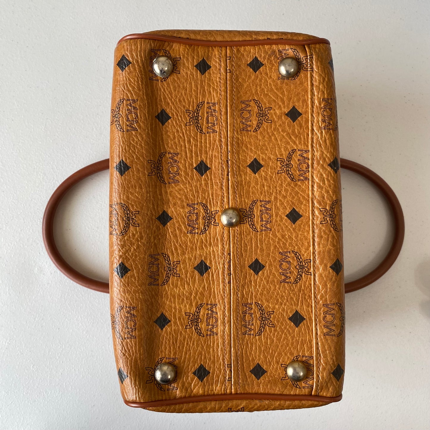 MCM cognac Boston bag authentic with