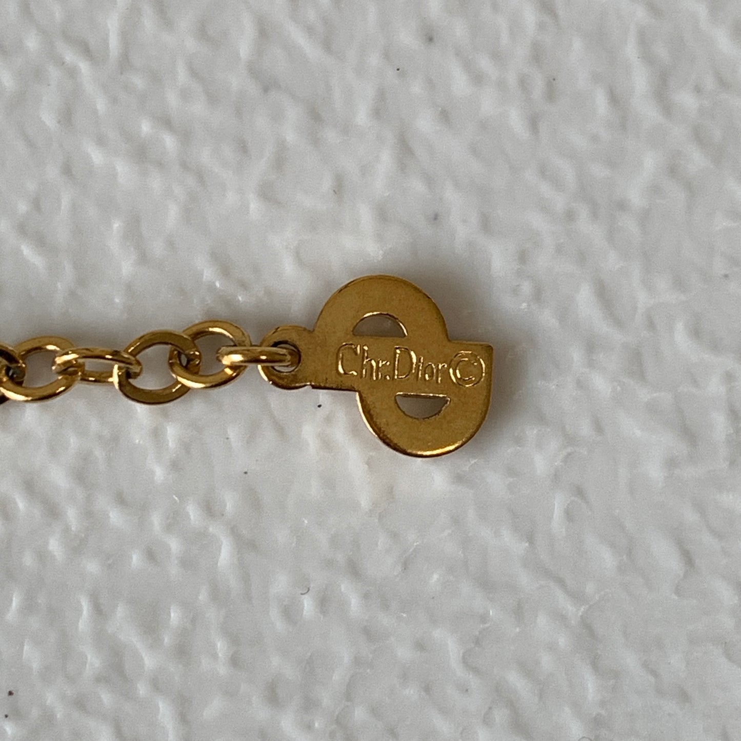 Dior CD letter gold plated adjustable necklace Authentic with COA