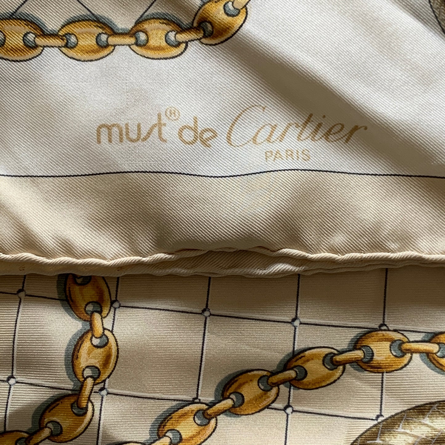 Cartier pure silk large square scarf Authentic with COA 32 inch