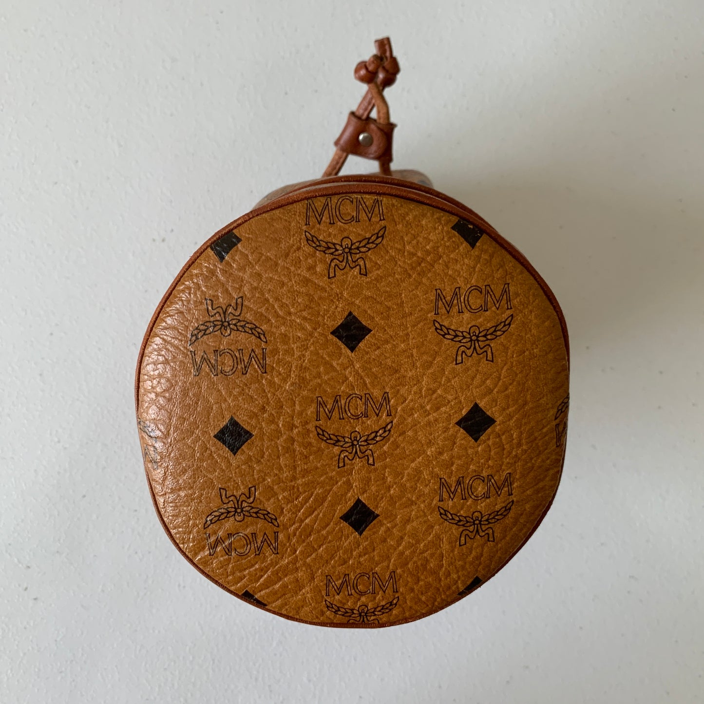 MCM cognac bucket bag Authentic with COA