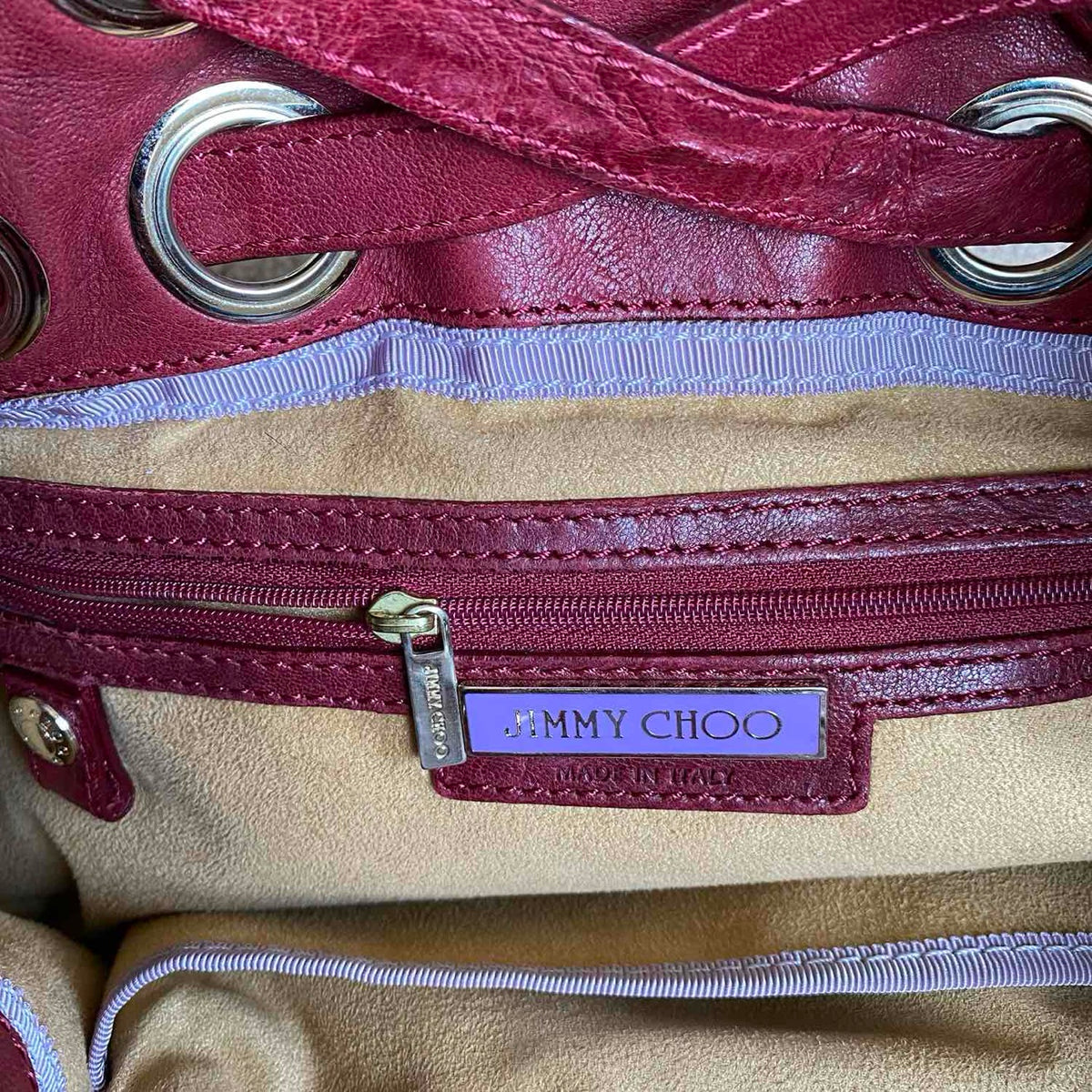 Jimmy choo burgundy leather shoulder bag authentic with COA 16x14x5