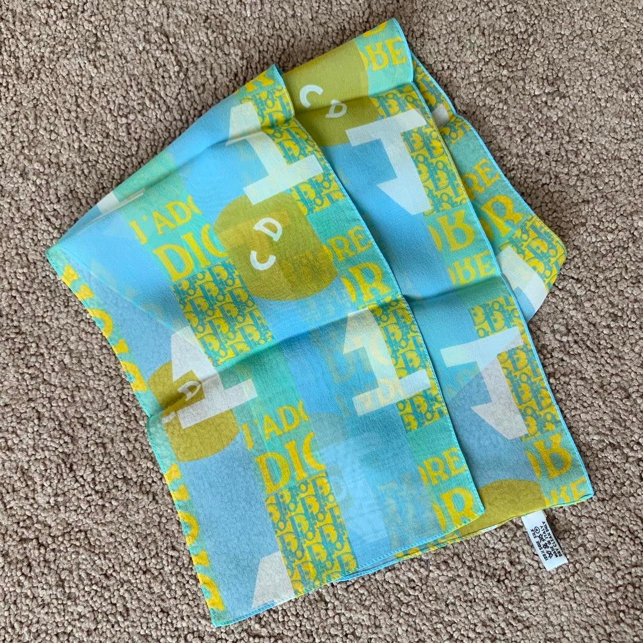 Authentic Vintage Christian Dior women’s silk logo scarf